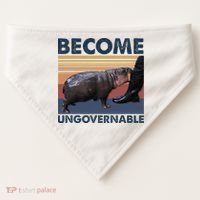 Become Ungovernable Moo Deng Cute Baby Hippo Funny Hippo USA-Made Doggie Bandana thumb 0