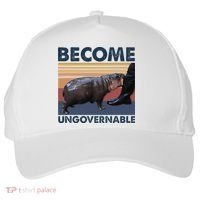 Become Ungovernable Moo Deng Cute Baby Hippo Funny Hippo Five-Panel Snapback Cap thumb 0