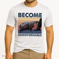 Become Ungovernable Moo Deng Cute Baby Hippo Funny Hippo Cooling Performance Crew T-Shirt thumb 2