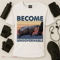 Become Ungovernable Moo Deng Cute Baby Hippo Funny Hippo Cooling Performance Crew T-Shirt thumb 3