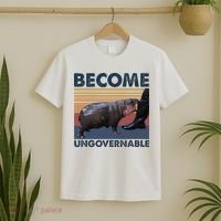 Become Ungovernable Moo Deng Cute Baby Hippo Funny Hippo T-Shirt thumb 2