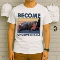 Become Ungovernable Moo Deng Cute Baby Hippo Funny Hippo T-Shirt thumb 6
