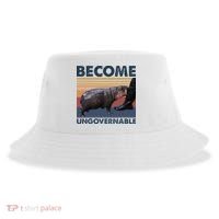 Become Ungovernable Moo Deng Cute Baby Hippo Funny Hippo Sustainable Bucket Hat thumb 0