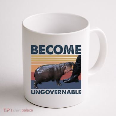Become Ungovernable Moo Deng Cute Baby Hippo Funny Hippo Coffee Mug back