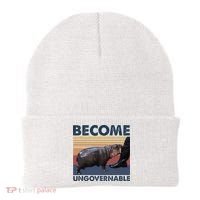Become Ungovernable Moo Deng Cute Baby Hippo Funny Hippo Beanie thumb 0