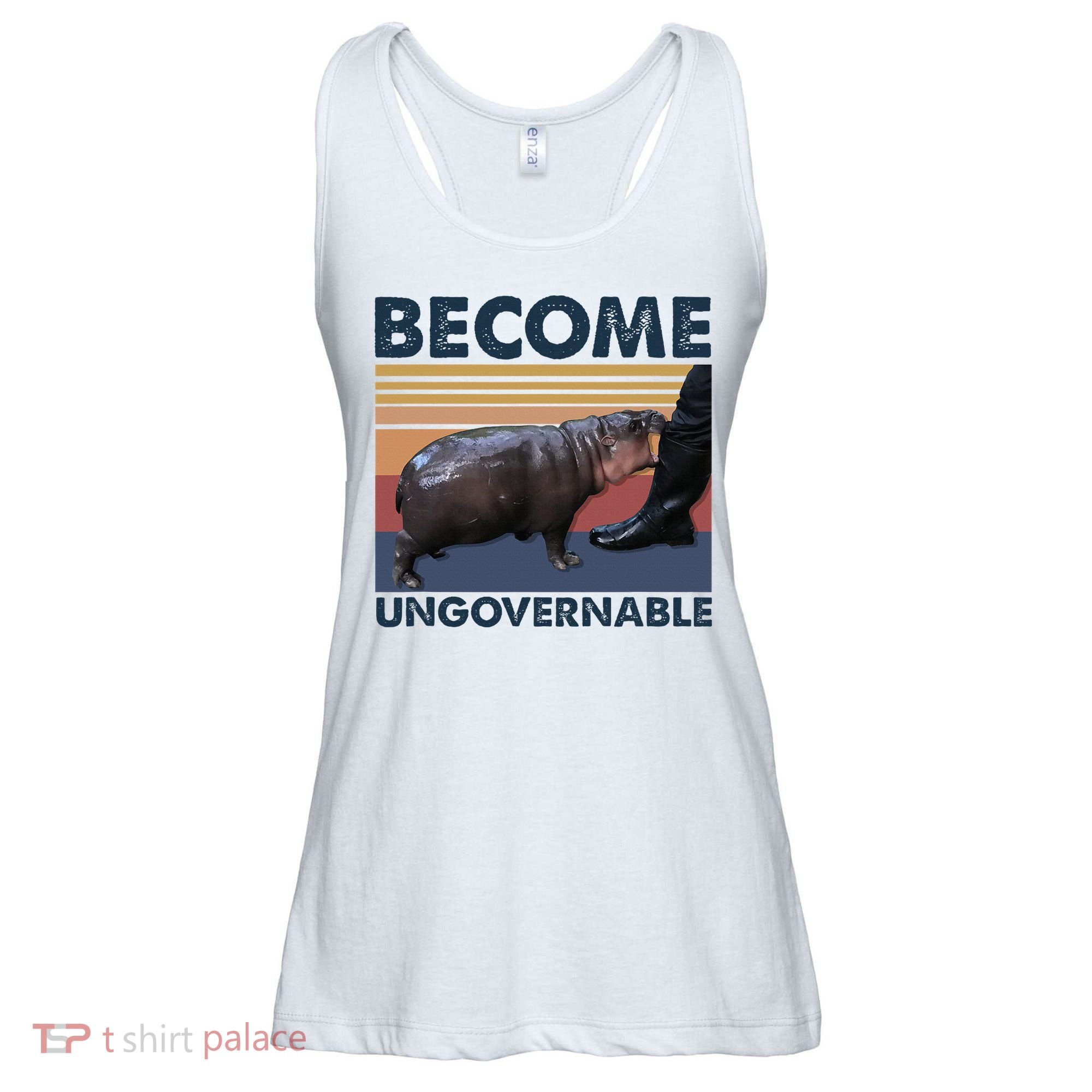 Become Ungovernable Moo Deng Cute Baby Hippo Funny Hippo Ladies Essential Flowy Tank