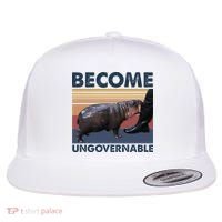 Become Ungovernable Moo Deng Cute Baby Hippo Funny Hippo Flat Bill Trucker Hat thumb 0
