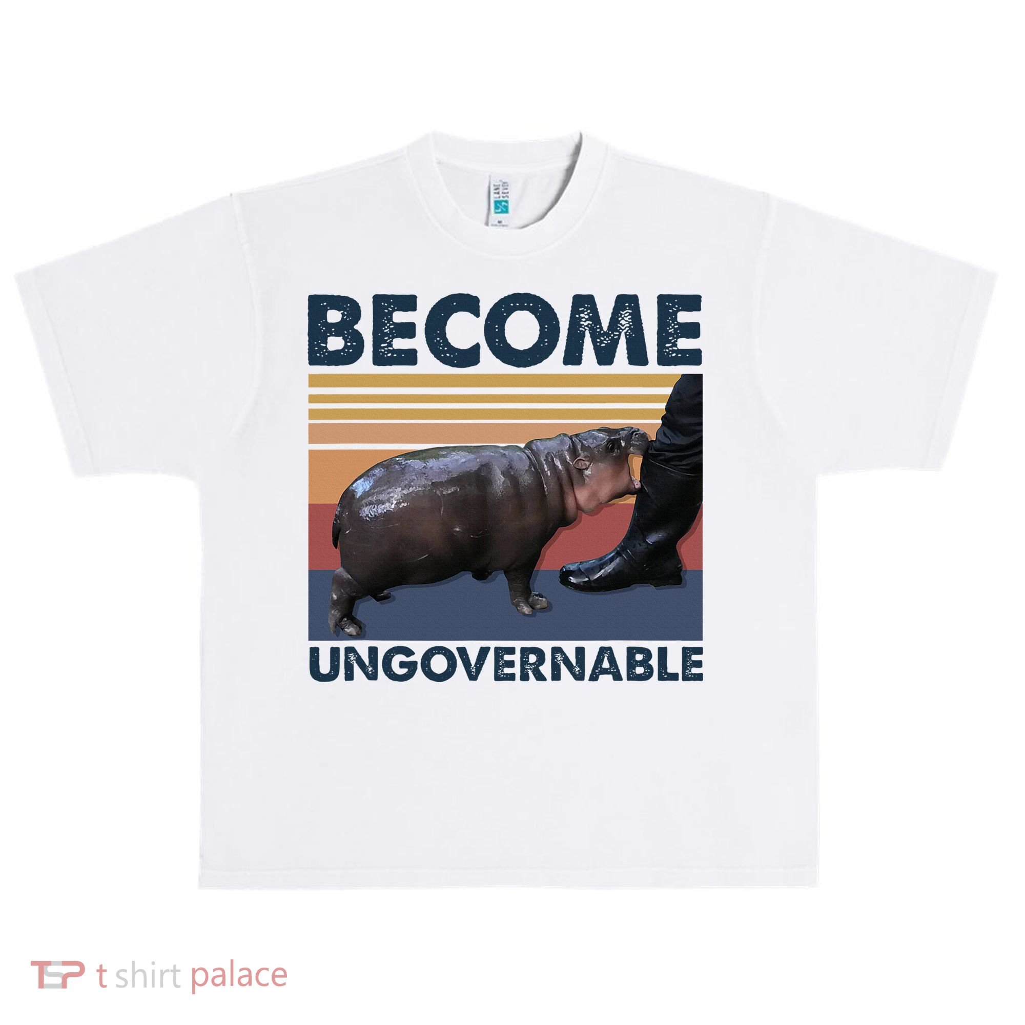Become Ungovernable Moo Deng Cute Baby Hippo Funny Hippo Urban Oversized Heavyweight T-Shirt