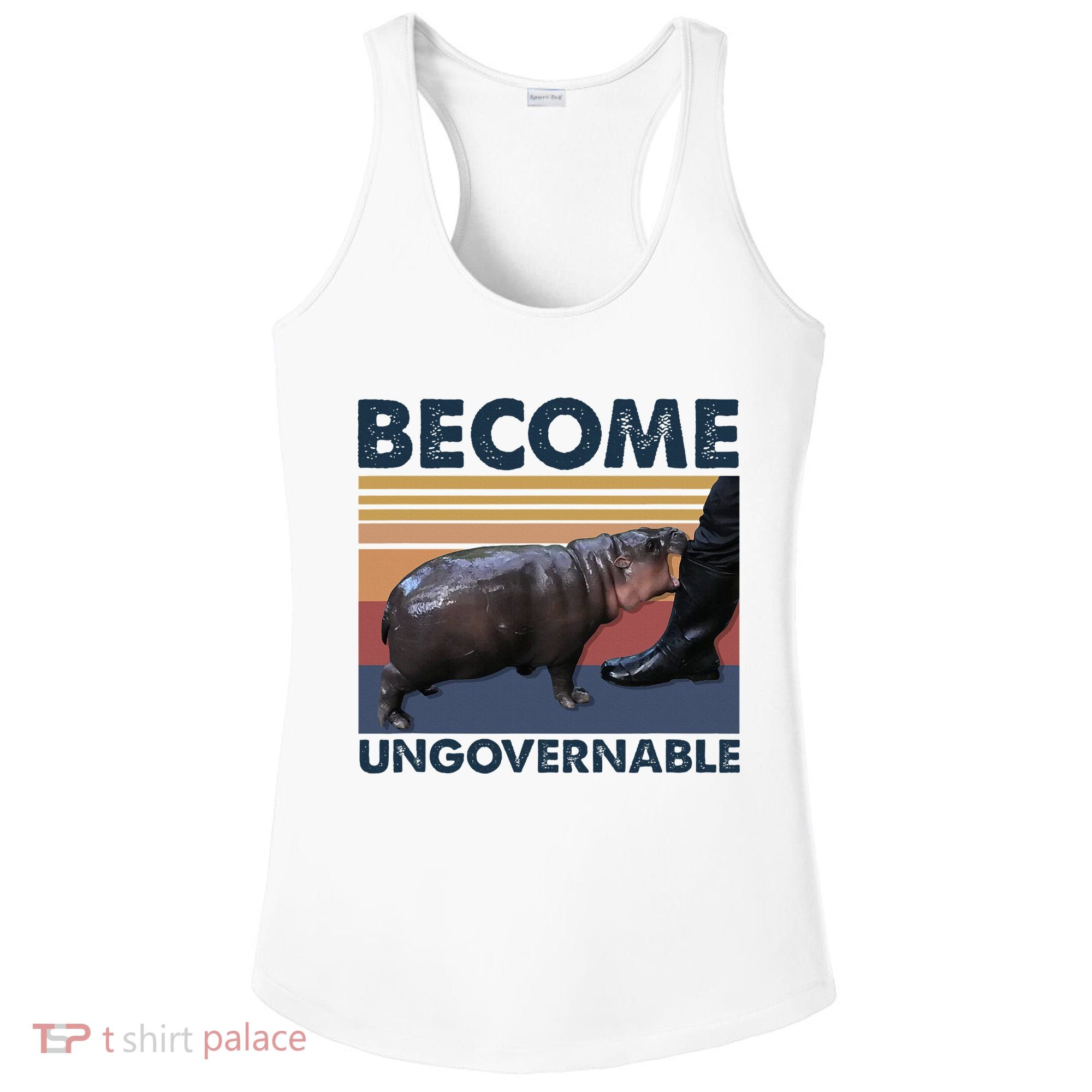 Become Ungovernable Moo Deng Cute Baby Hippo Funny Hippo Ladies PosiCharge Competitor Racerback Tank