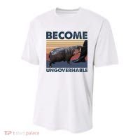 Become Ungovernable Moo Deng Cute Baby Hippo Funny Hippo Youth Performance Sprint T-Shirt thumb 0