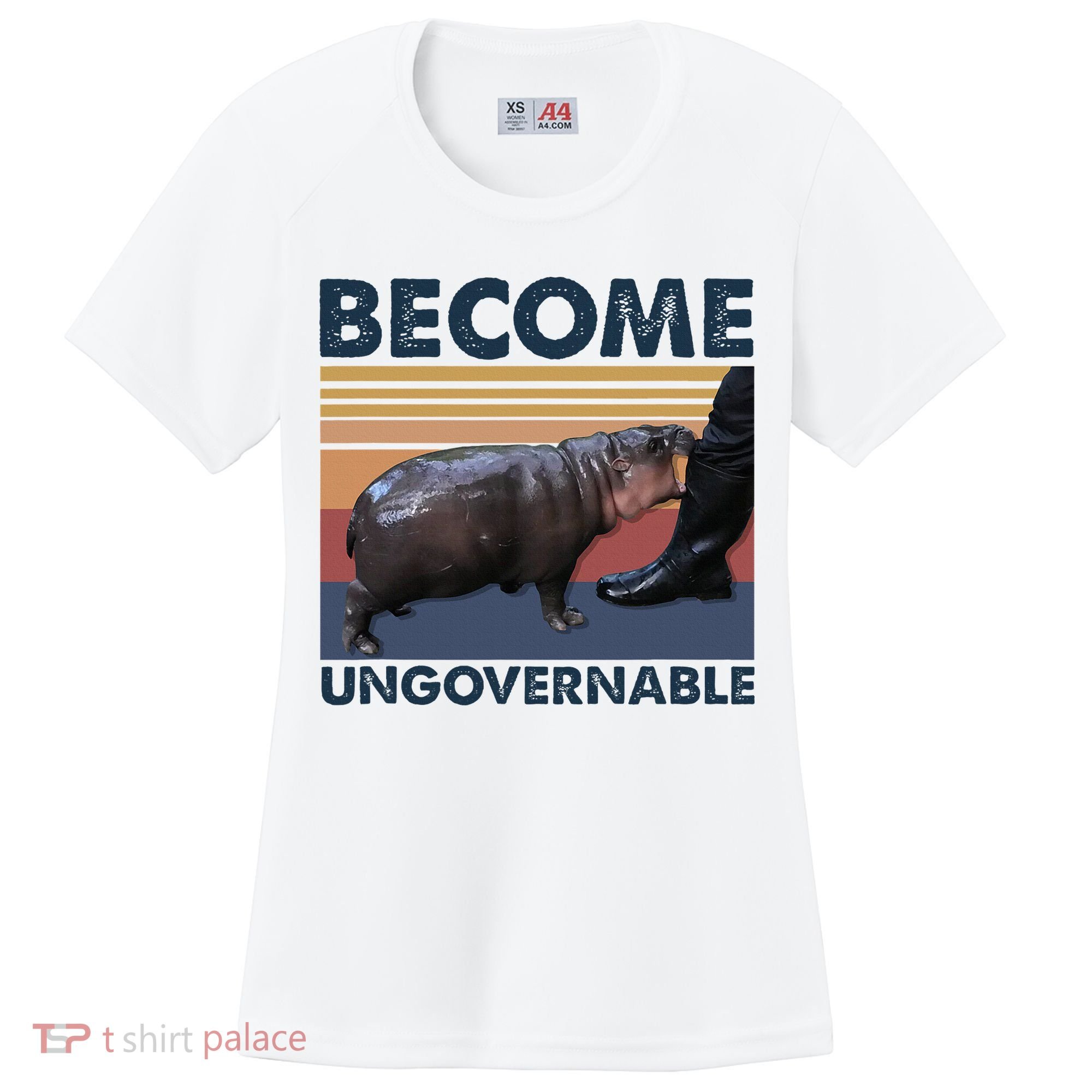 Become Ungovernable Moo Deng Cute Baby Hippo Funny Hippo Women's Cooling Performance Crew T-Shirt