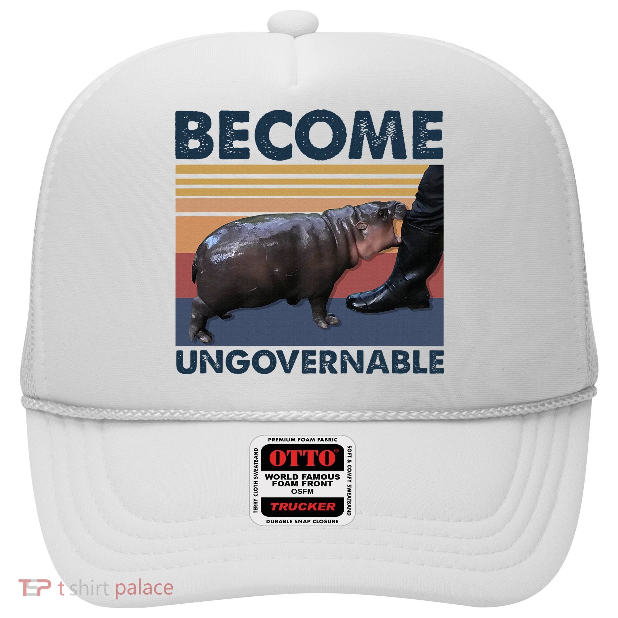 Become Ungovernable Moo Deng Cute Baby Hippo Funny Hippo Hat