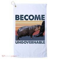 Become Ungovernable Moo Deng Cute Baby Hippo Funny Hippo Golf Towel thumb 0