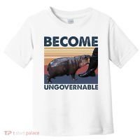 Become Ungovernable Moo Deng Cute Baby Hippo Funny Hippo Toddler T-Shirt thumb 0