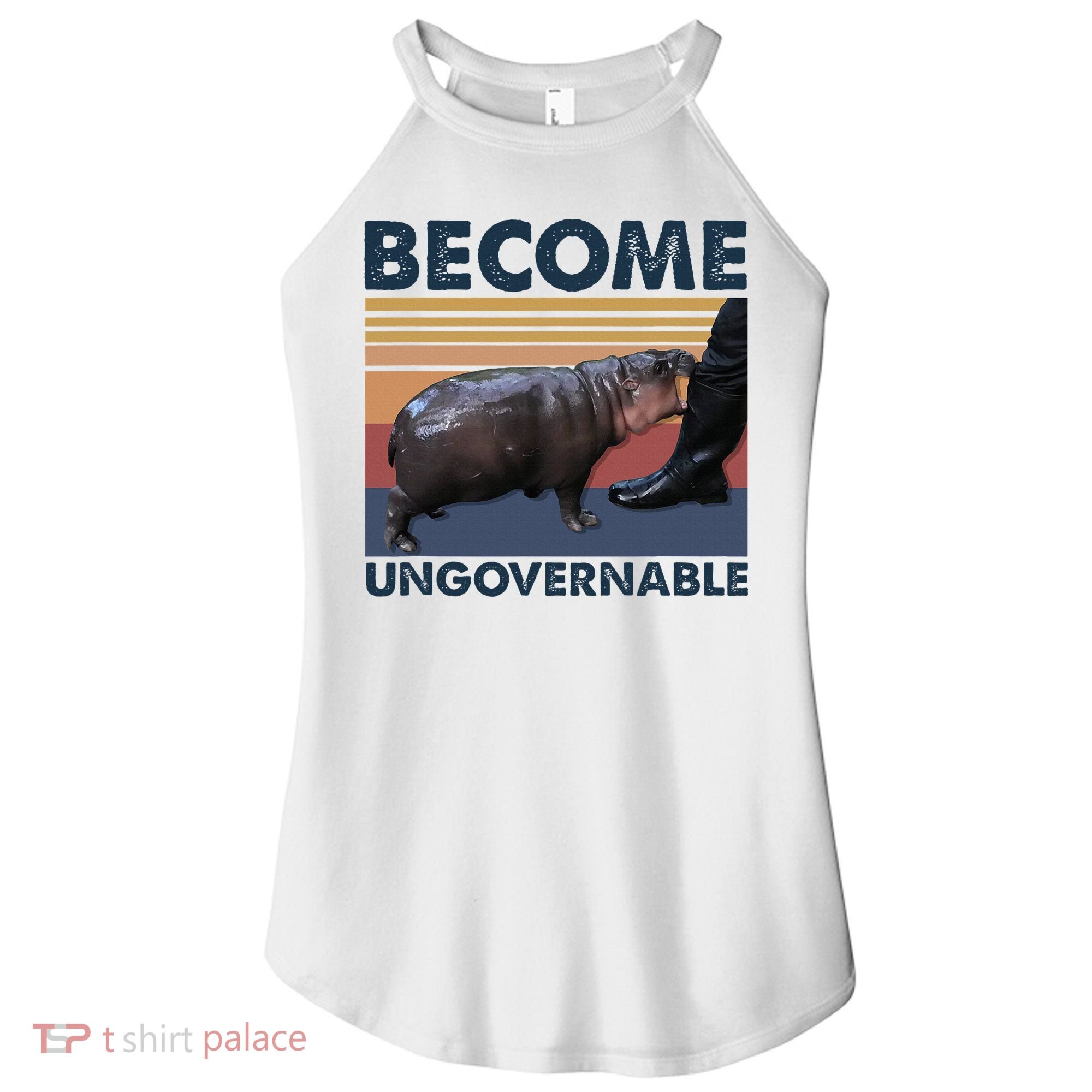 Become Ungovernable Moo Deng Cute Baby Hippo Funny Hippo Women's Perfect Tri Rocker Tank