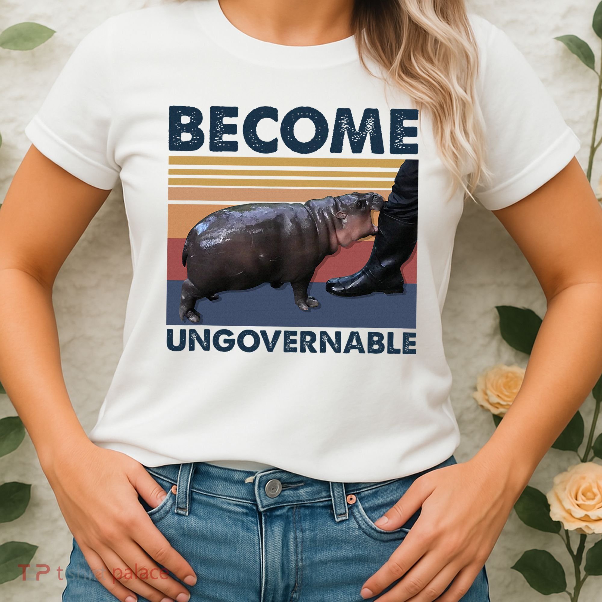 Become Ungovernable Moo Deng Cute Baby Hippo Funny Hippo Women's T-Shirt