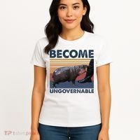 Become Ungovernable Moo Deng Cute Baby Hippo Funny Hippo Women's T-Shirt thumb 4