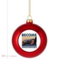 Become Ungovernable Moo Deng Cute Baby Hippo Funny Hippo Plastic Christmas Ball Ornament thumb 0