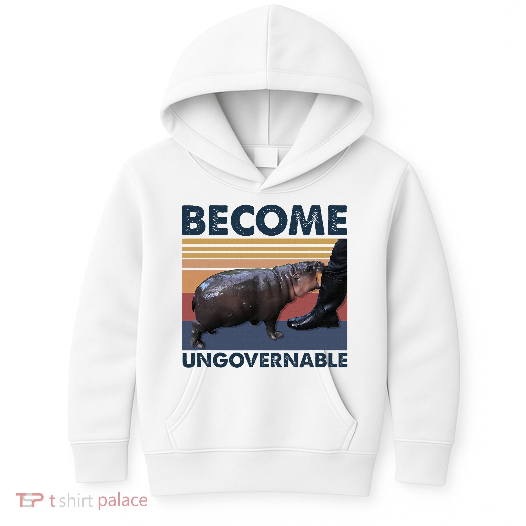 Become Ungovernable Moo Deng Cute Baby Hippo Funny Hippo Kids Hoodie