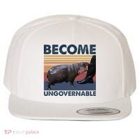 Become Ungovernable Moo Deng Cute Baby Hippo Funny Hippo Wool Snapback Cap thumb 0