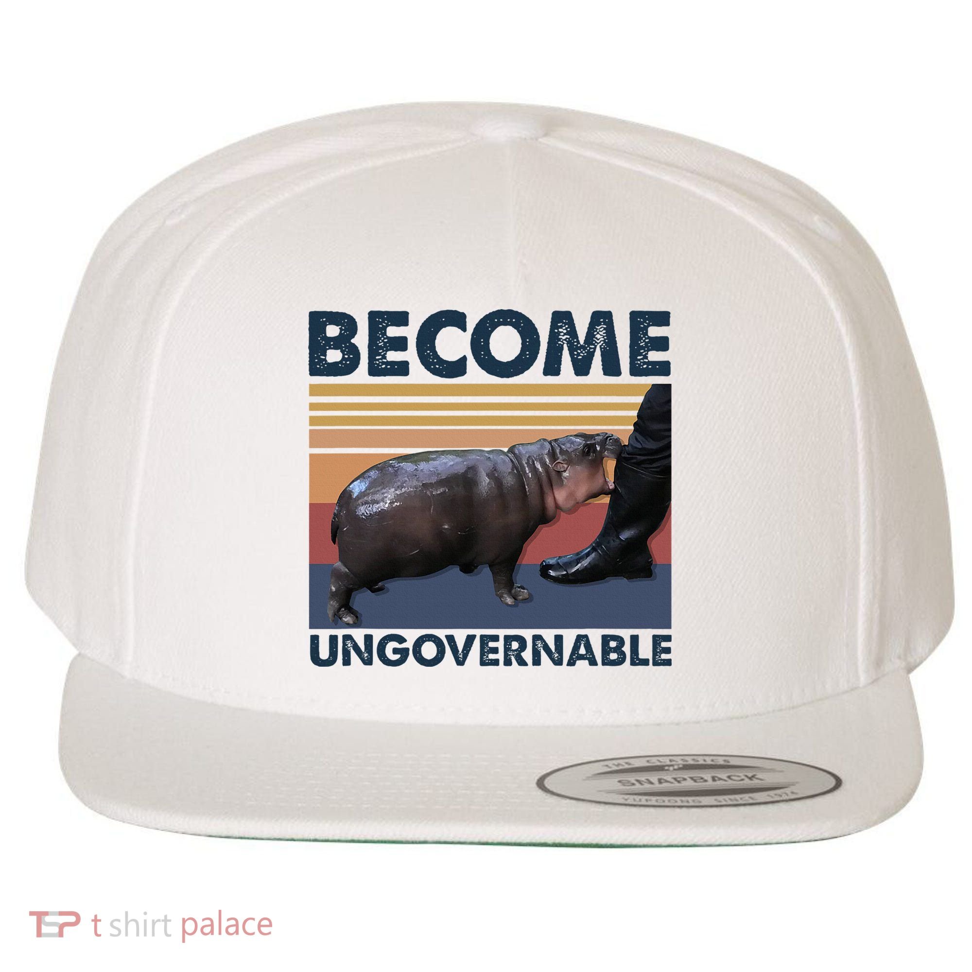 Become Ungovernable Moo Deng Cute Baby Hippo Funny Hippo Wool Snapback Cap