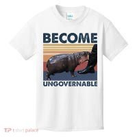 Become Ungovernable Moo Deng Cute Baby Hippo Funny Hippo Kids T-Shirt thumb 0