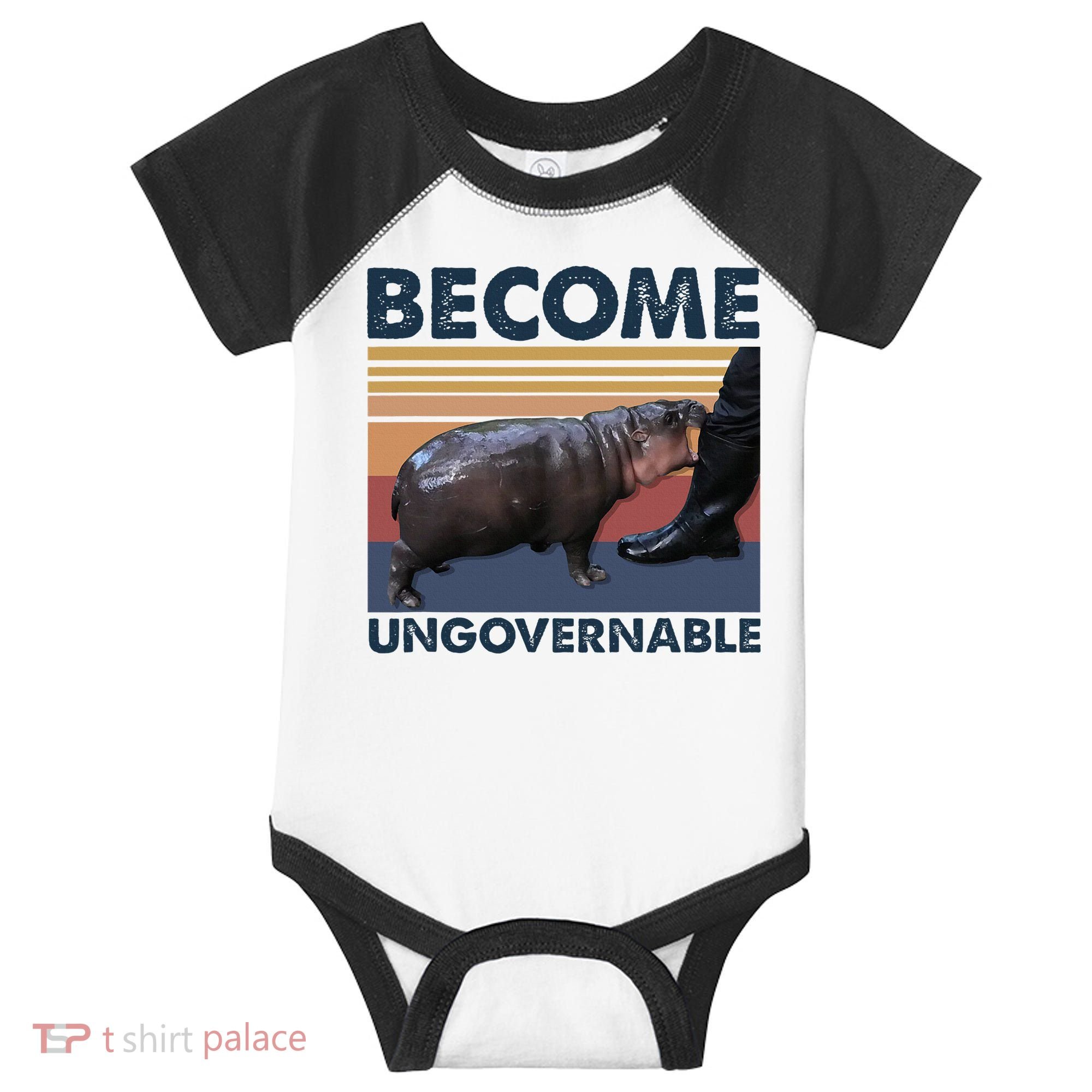 Become Ungovernable Moo Deng Cute Baby Hippo Funny Hippo Infant Baby Jersey Bodysuit