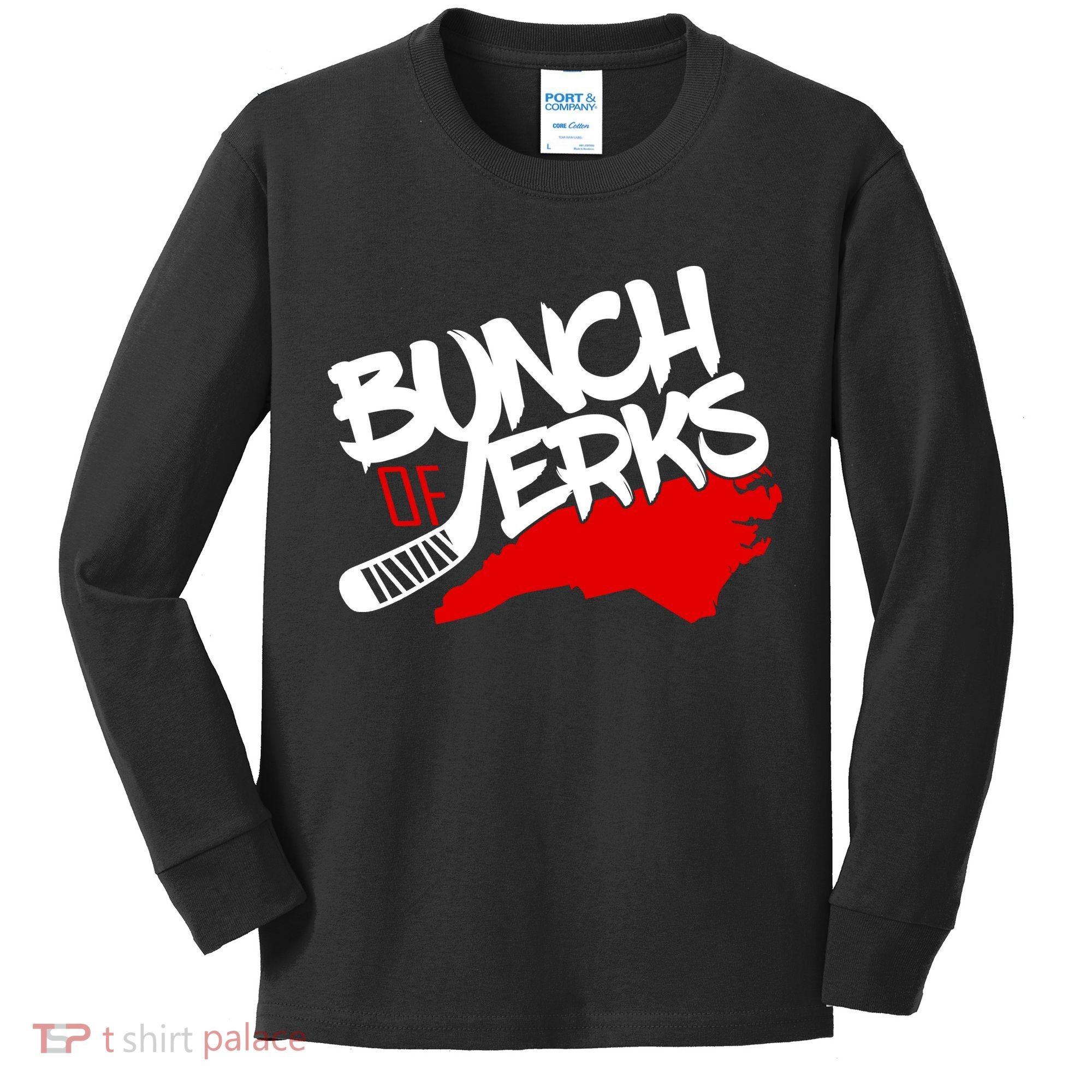 Bunch Of Jerks Carolina Hockey Kids Long Sleeve Shirt