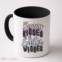 Bunny Kiss And Easter Wishes Cute Coffee Mug thumb 0