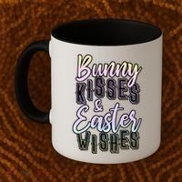 Bunny Kiss And Easter Wishes Cute Coffee Mug thumb 2