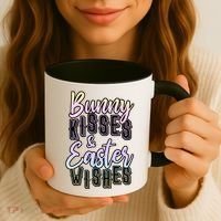 Bunny Kiss And Easter Wishes Cute Coffee Mug thumb 3