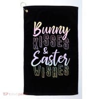 Bunny Kiss And Easter Wishes Cute Golf Towel thumb 0