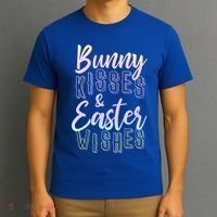 Bunny Kiss And Easter Wishes Cute T-Shirt thumb 3
