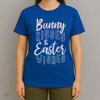 Bunny Kiss And Easter Wishes Cute T-Shirt thumb 4