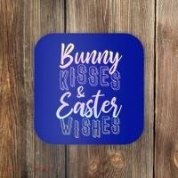 Bunny Kiss And Easter Wishes Cute Coaster thumb 0