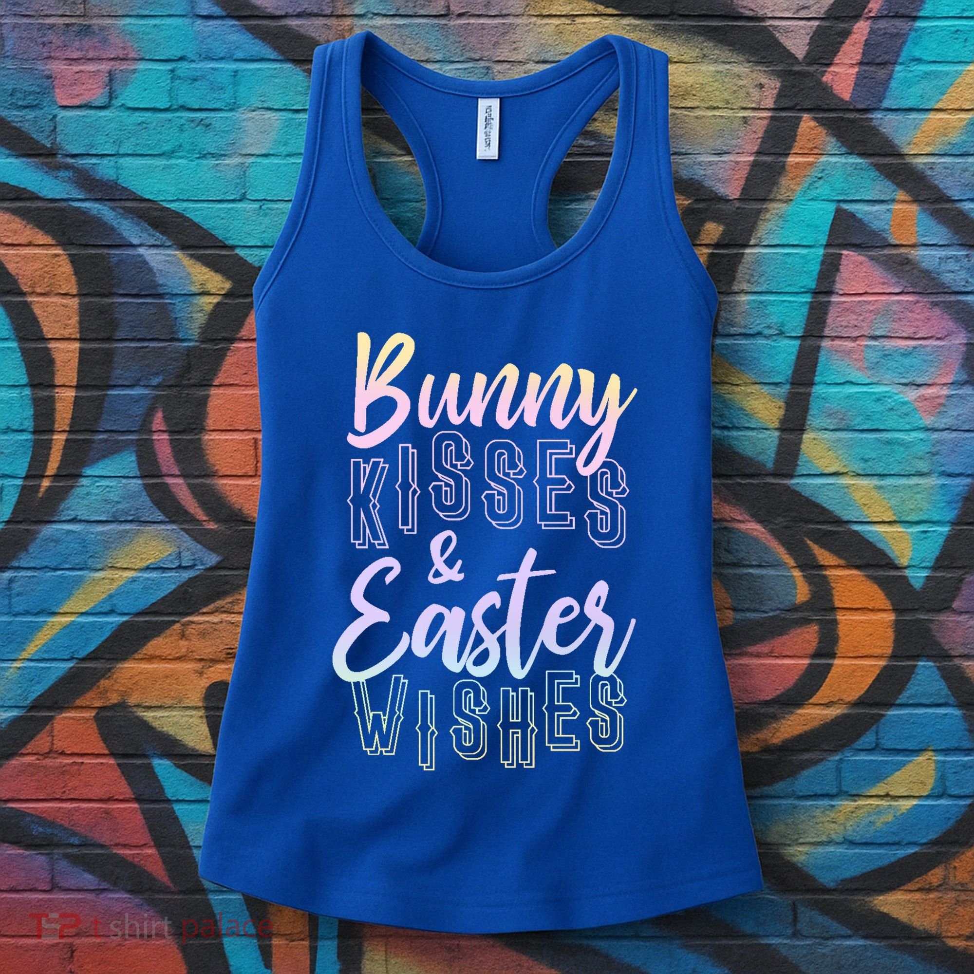 Bunny Kiss And Easter Wishes Cute Women's Tank Top