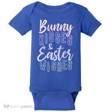 Bunny Kiss And Easter Wishes Cute Baby Bodysuit