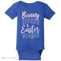 Bunny Kiss And Easter Wishes Cute Baby Bodysuit thumb 0