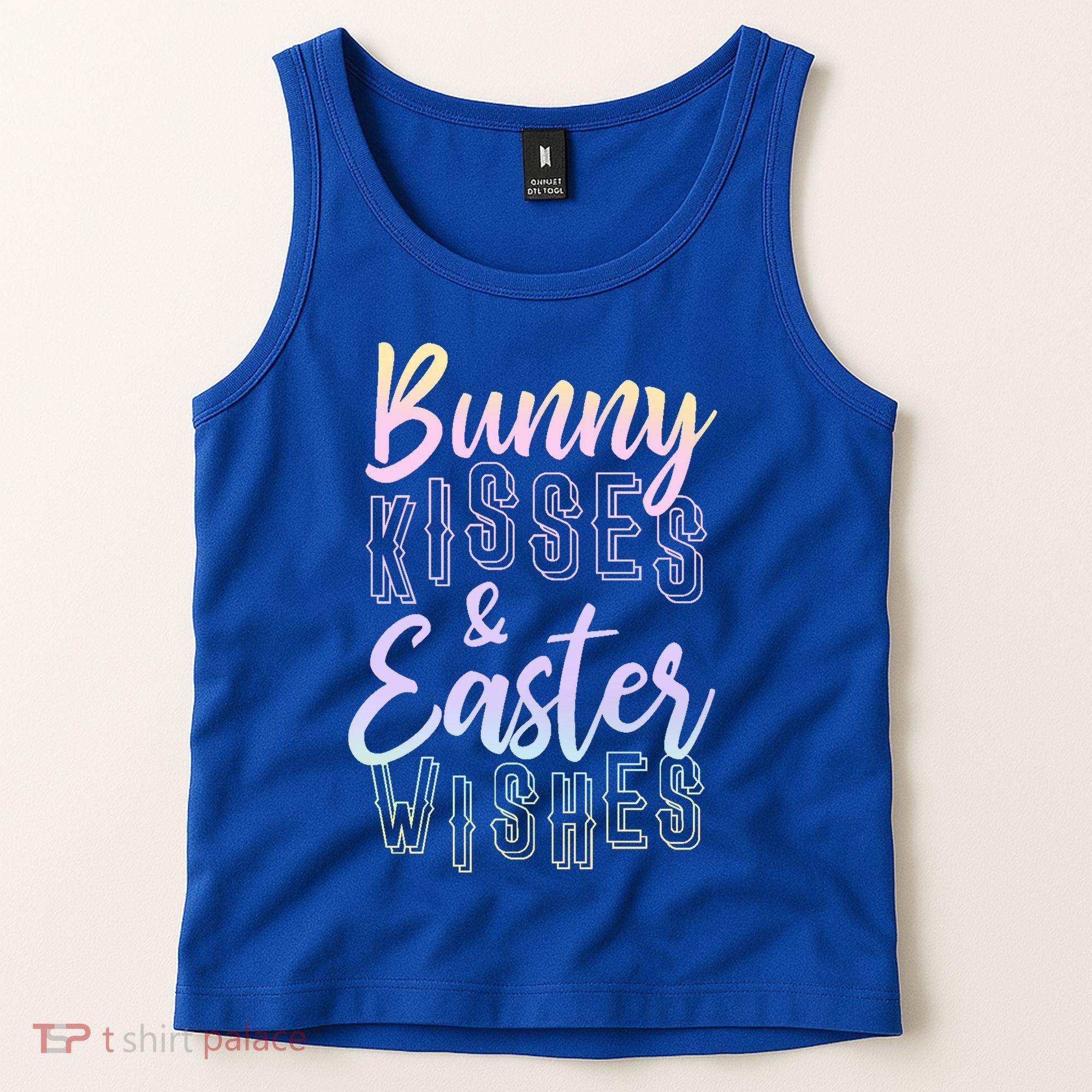 Bunny Kiss And Easter Wishes Cute Tank Top