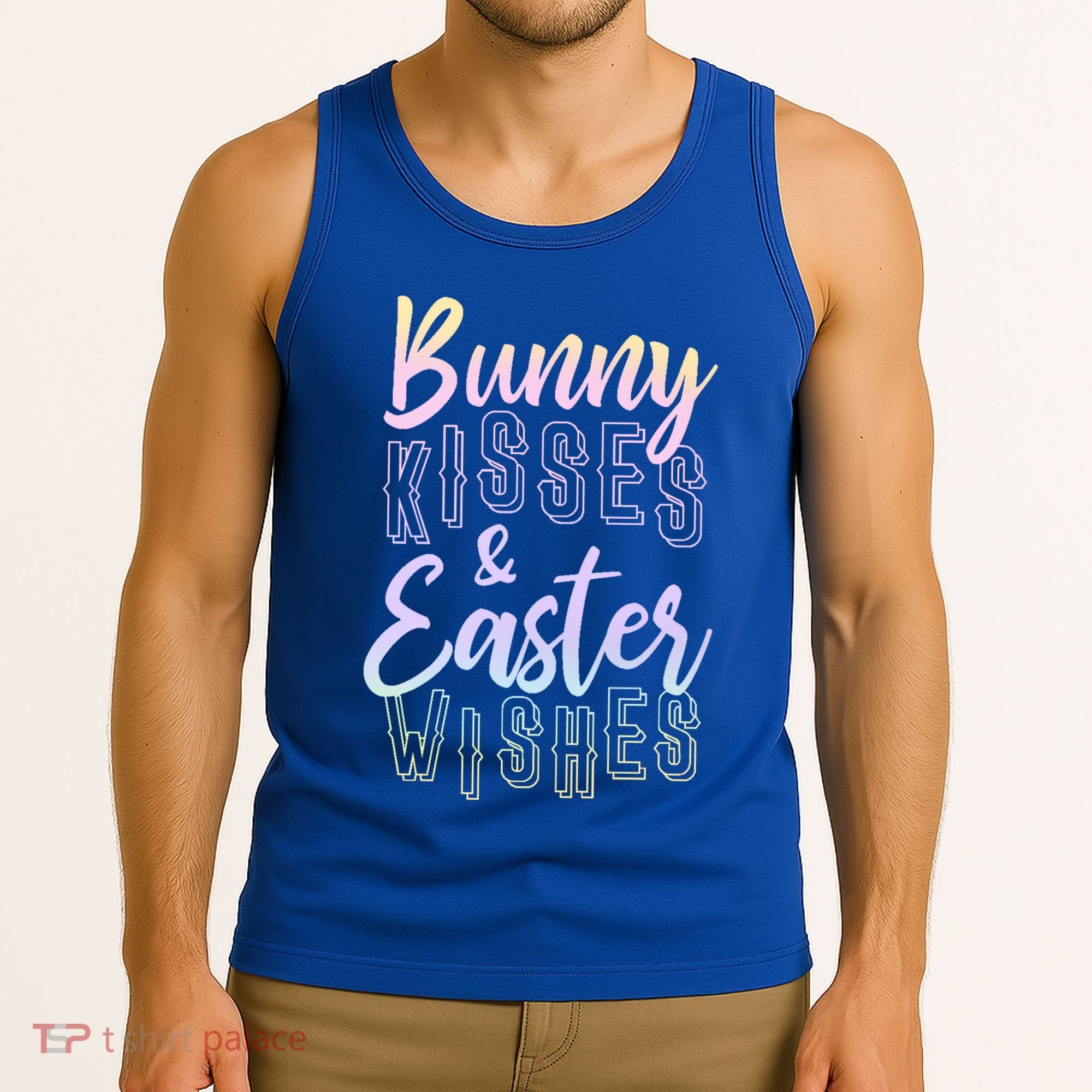 Bunny Kiss And Easter Wishes Cute Tank Top