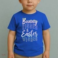 Bunny Kiss And Easter Wishes Cute Toddler T-Shirt thumb 2