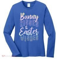 Bunny Kiss And Easter Wishes Cute Women's Long Sleeve Shirt thumb 0