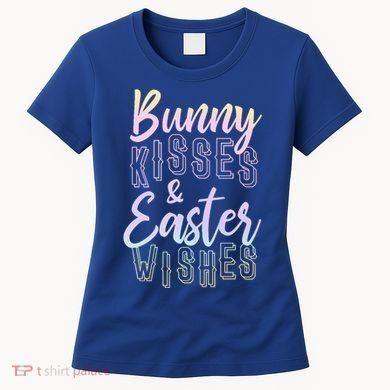 Bunny Kiss And Easter Wishes Cute Women's T-Shirt