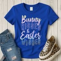 Bunny Kiss And Easter Wishes Cute Women's T-Shirt thumb 3