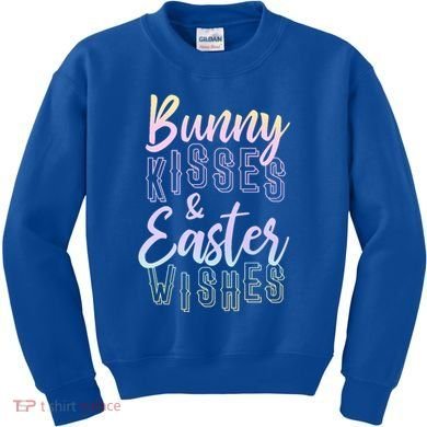 Bunny Kiss And Easter Wishes Cute Kids Sweatshirt