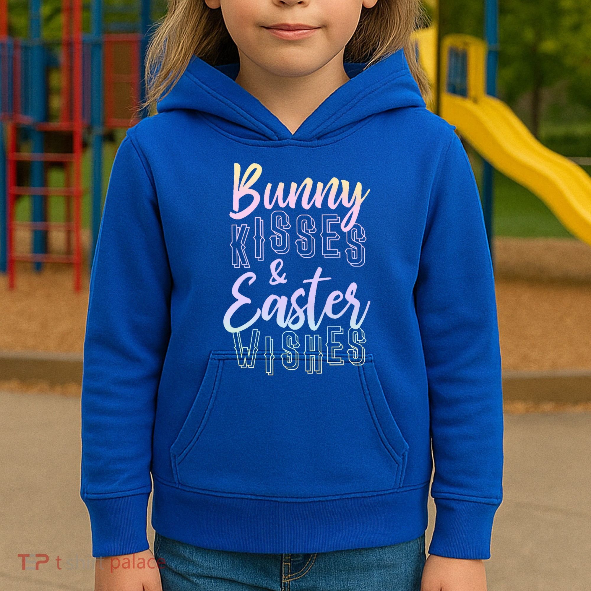 Bunny Kiss And Easter Wishes Cute Kids Hoodie