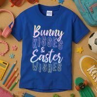 Bunny Kiss And Easter Wishes Cute Kids T-Shirt thumb 3