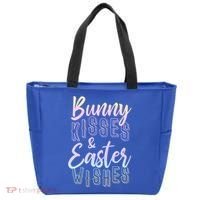 Bunny Kiss And Easter Wishes Cute Tote Bag thumb 0