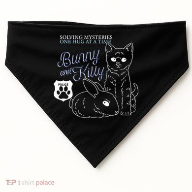 Bunny Kitty Police Solving Mysteries One Hug At A Time USA-Made Doggie Bandana
