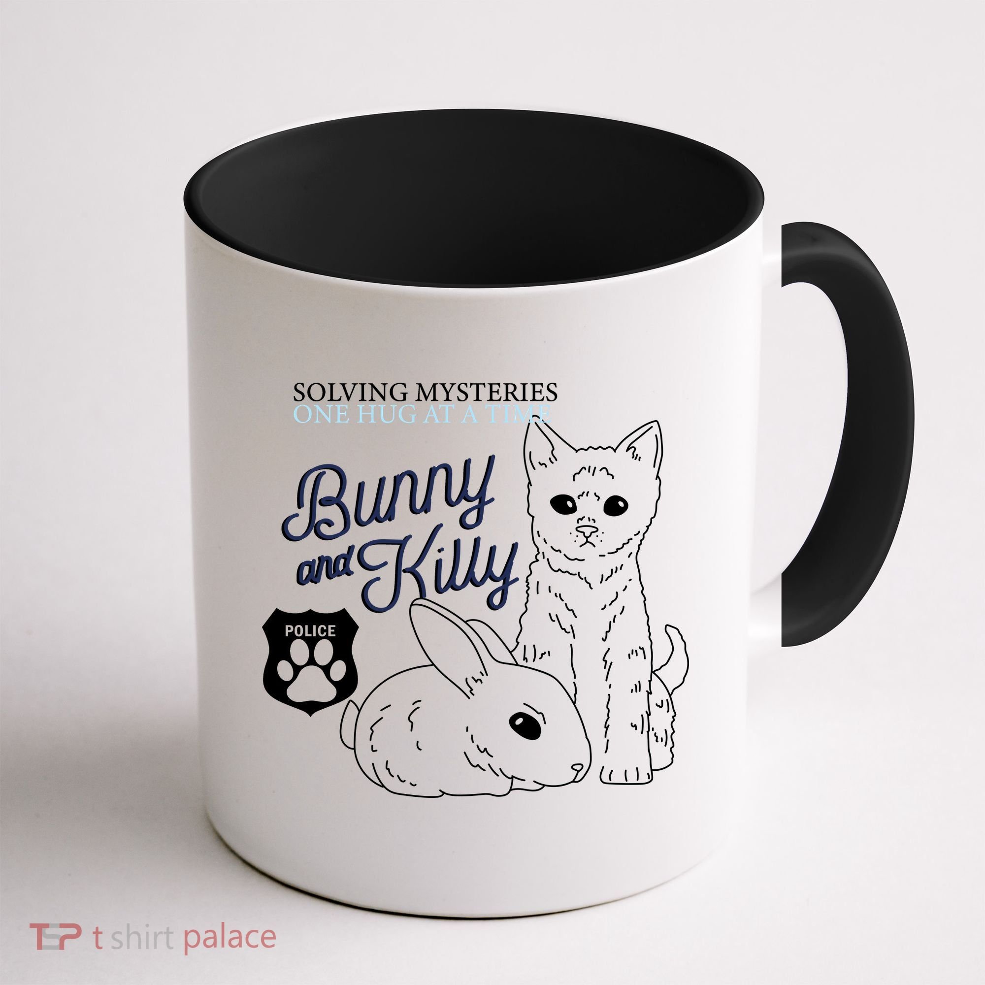Bunny Kitty Police Solving Mysteries One Hug At A Time Coffee Mug